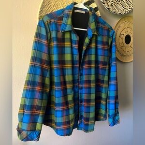 Lee Riders Blue and Green Plaid Shirt